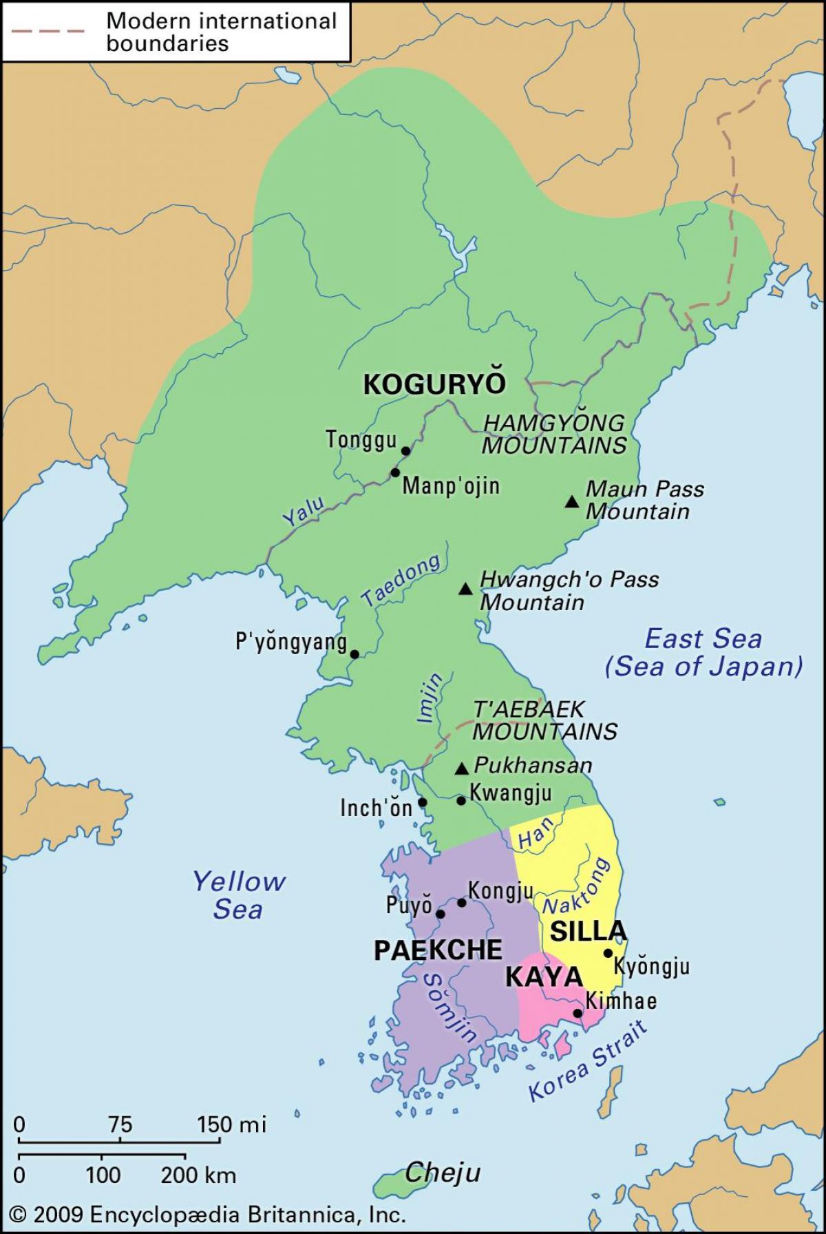 Историческая карта Южной Кореи (РК)