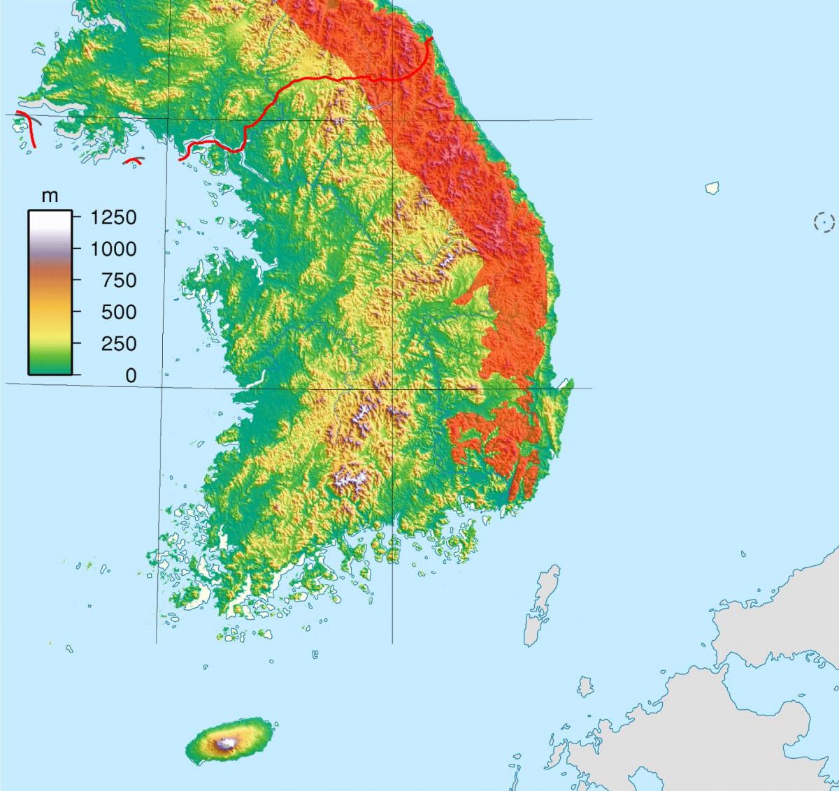 Карта высот Южной Кореи (РКК)