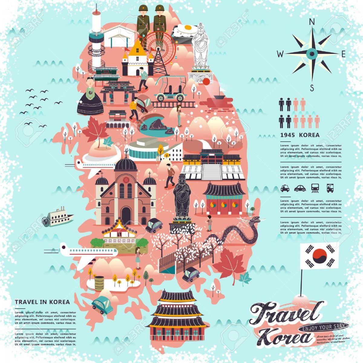 туристическая карта Южной Кореи (РКК)