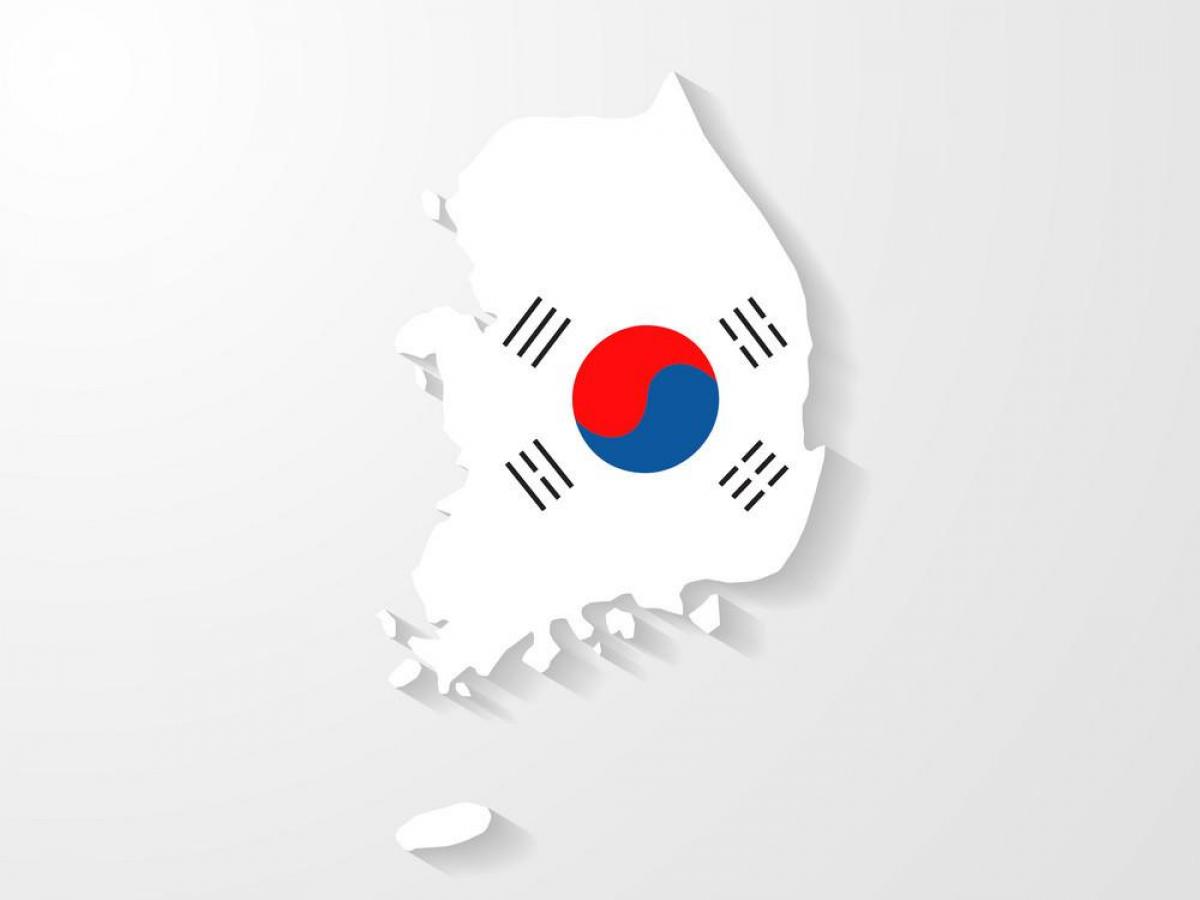 Карта Южной Кореи (РКК) флаг