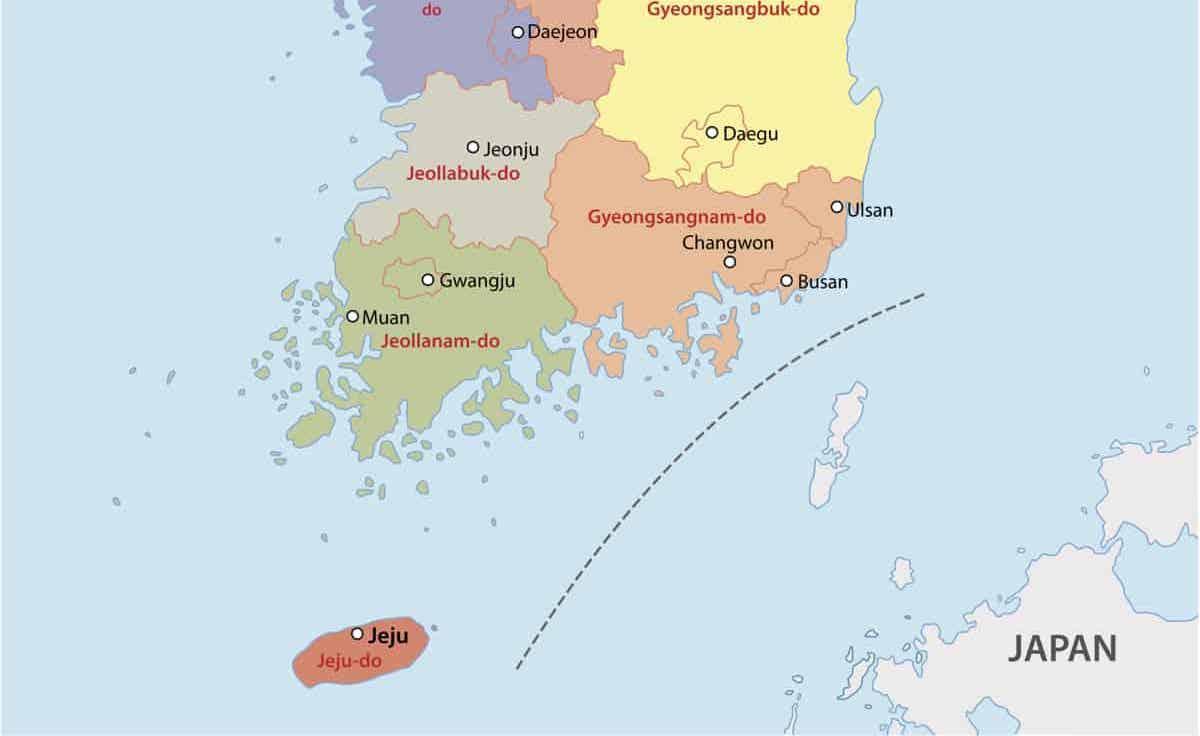 Карта Южной Кореи (РКК)