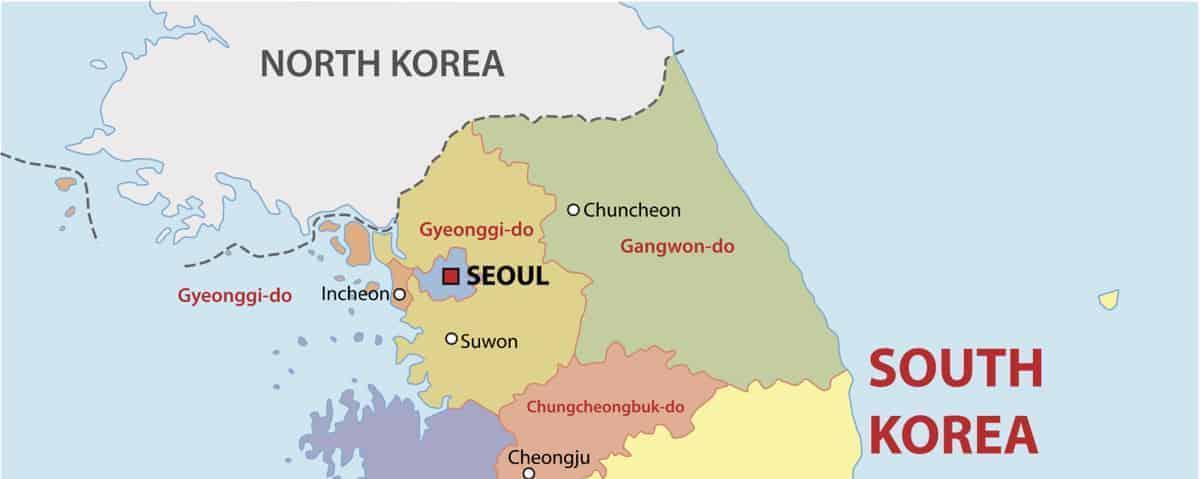 карта Севера Южной Кореи (РКК)